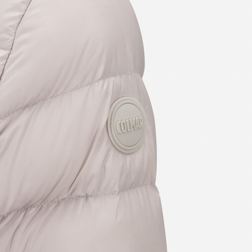 Hooded Opaque Down Jacket - Beige