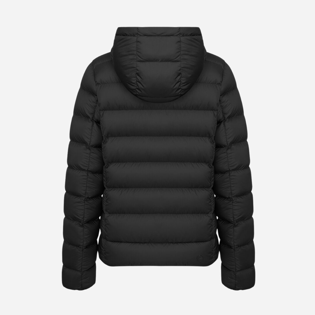 Hooded Opaque Down Jacket - Black