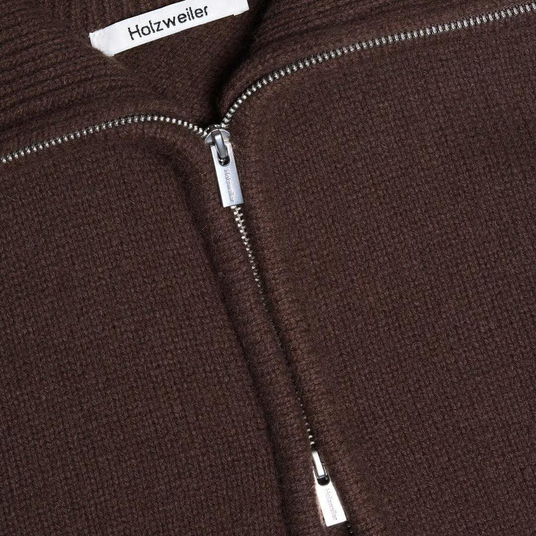 Line Wool Cardigan - Dk Brown