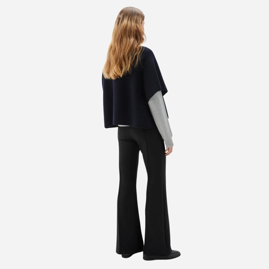 Lisalou Cableknit Collar Cape - Marine
