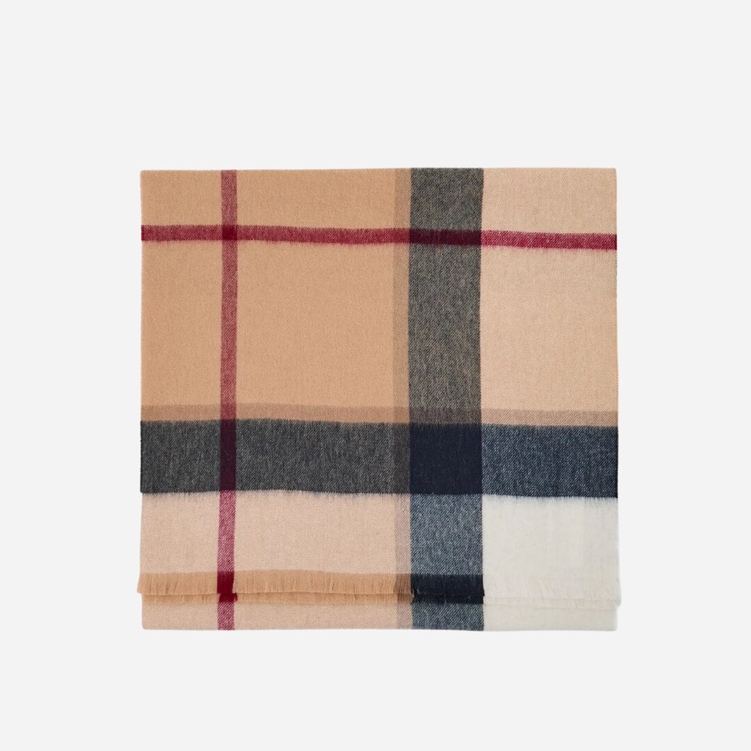 Rosefield Tartan Scarf - Tartan Beige