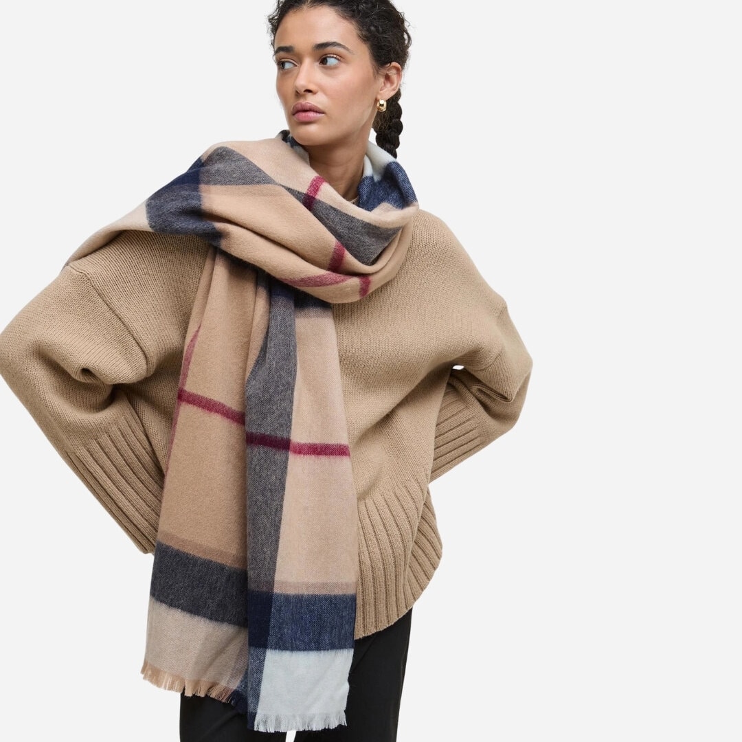 Rosefield Tartan Scarf - Tartan Beige