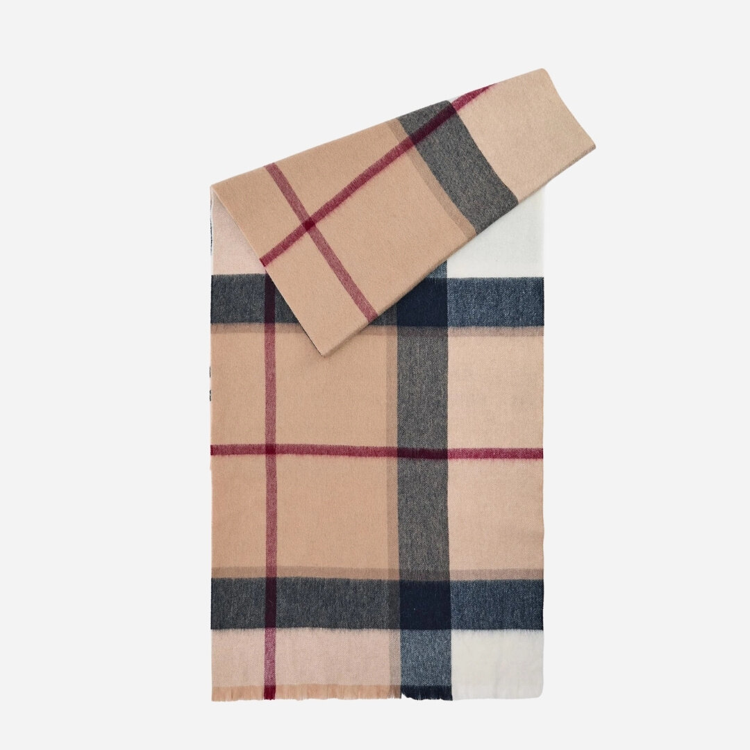 Rosefield Tartan Scarf - Tartan Beige