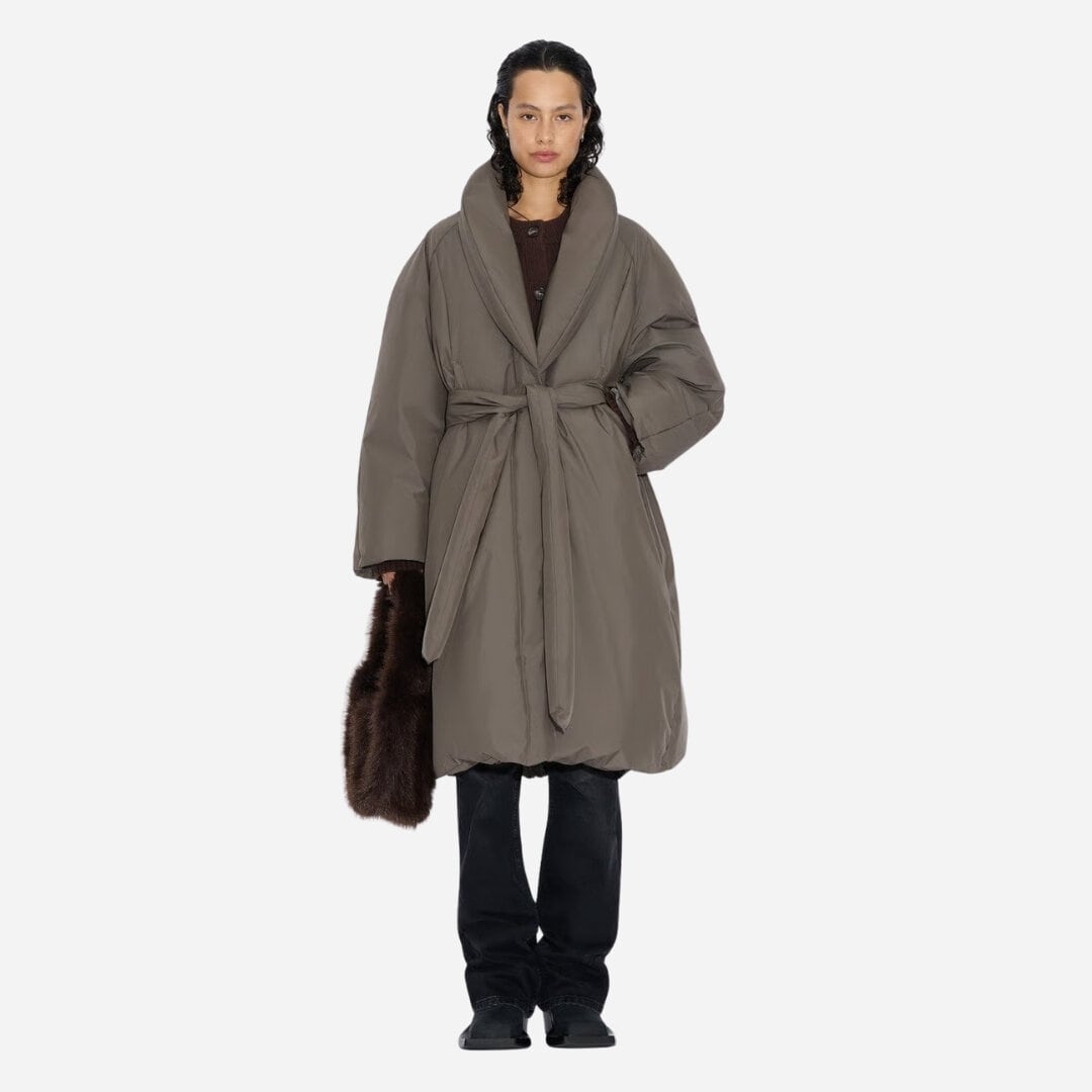 Vikki Down Long Coat - Taupe