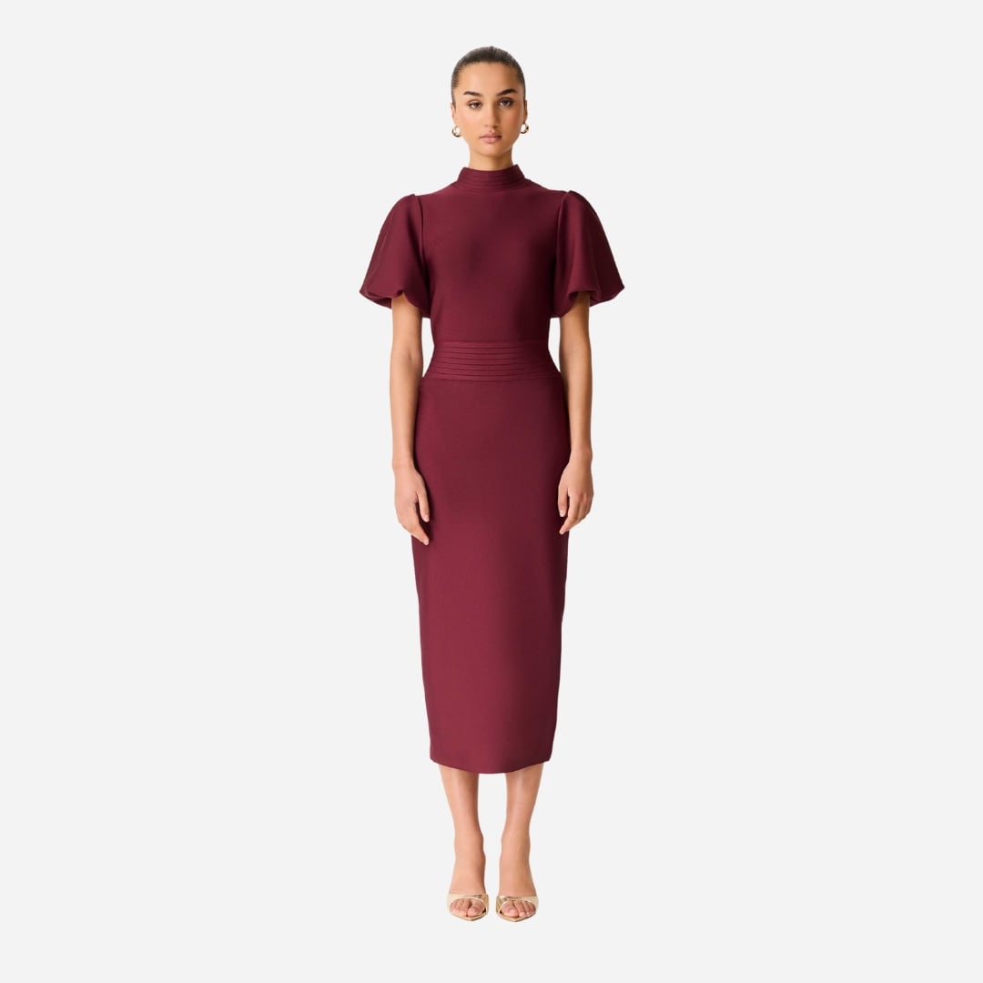 Ella Midi Dress - Berry
