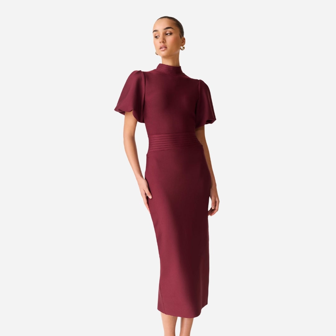 Ella Midi Dress - Berry
