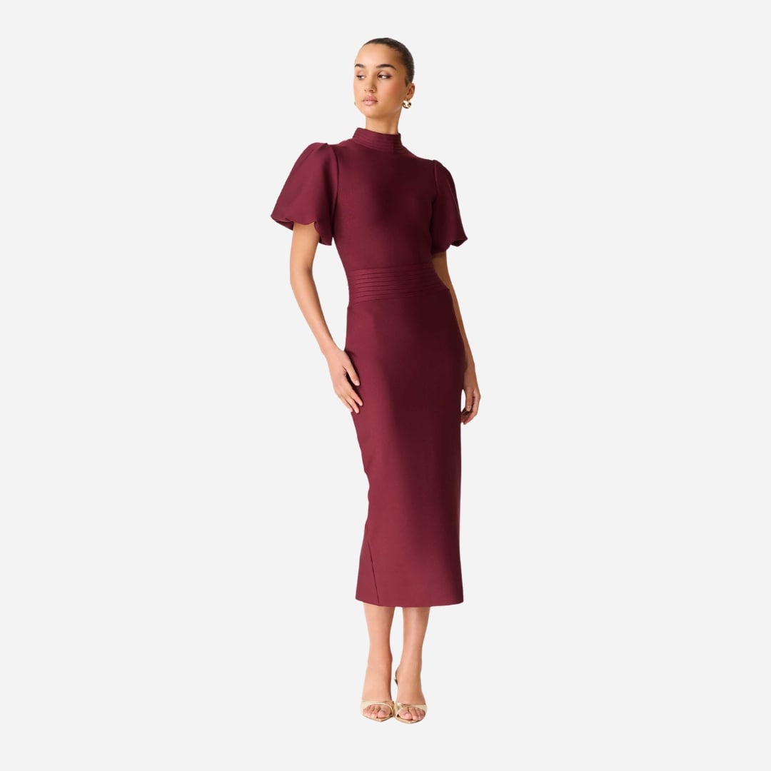 Ella Midi Dress - Berry