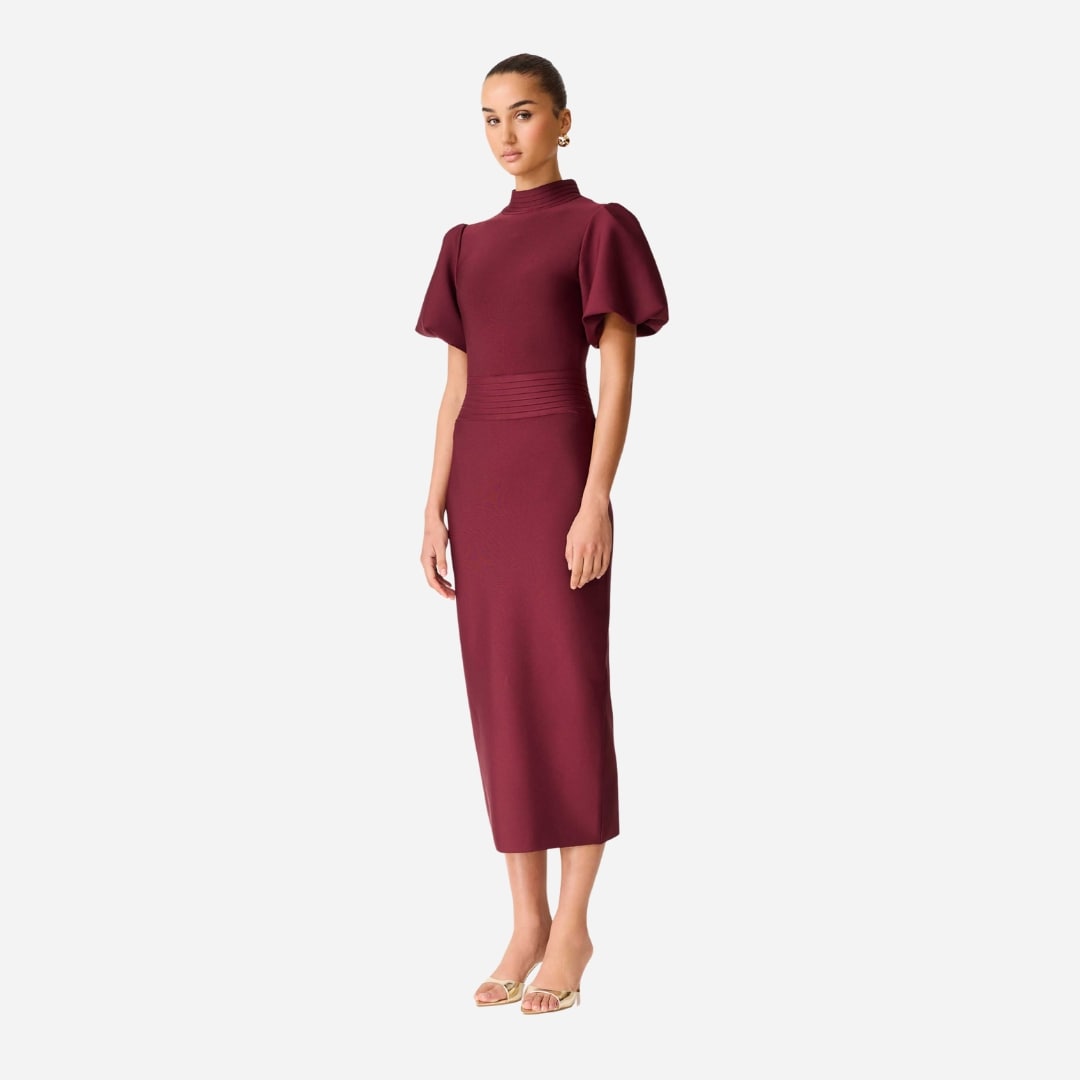 Ella Midi Dress - Berry