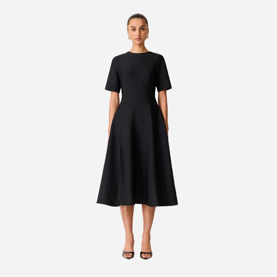 Audrey Midi Dress - Black