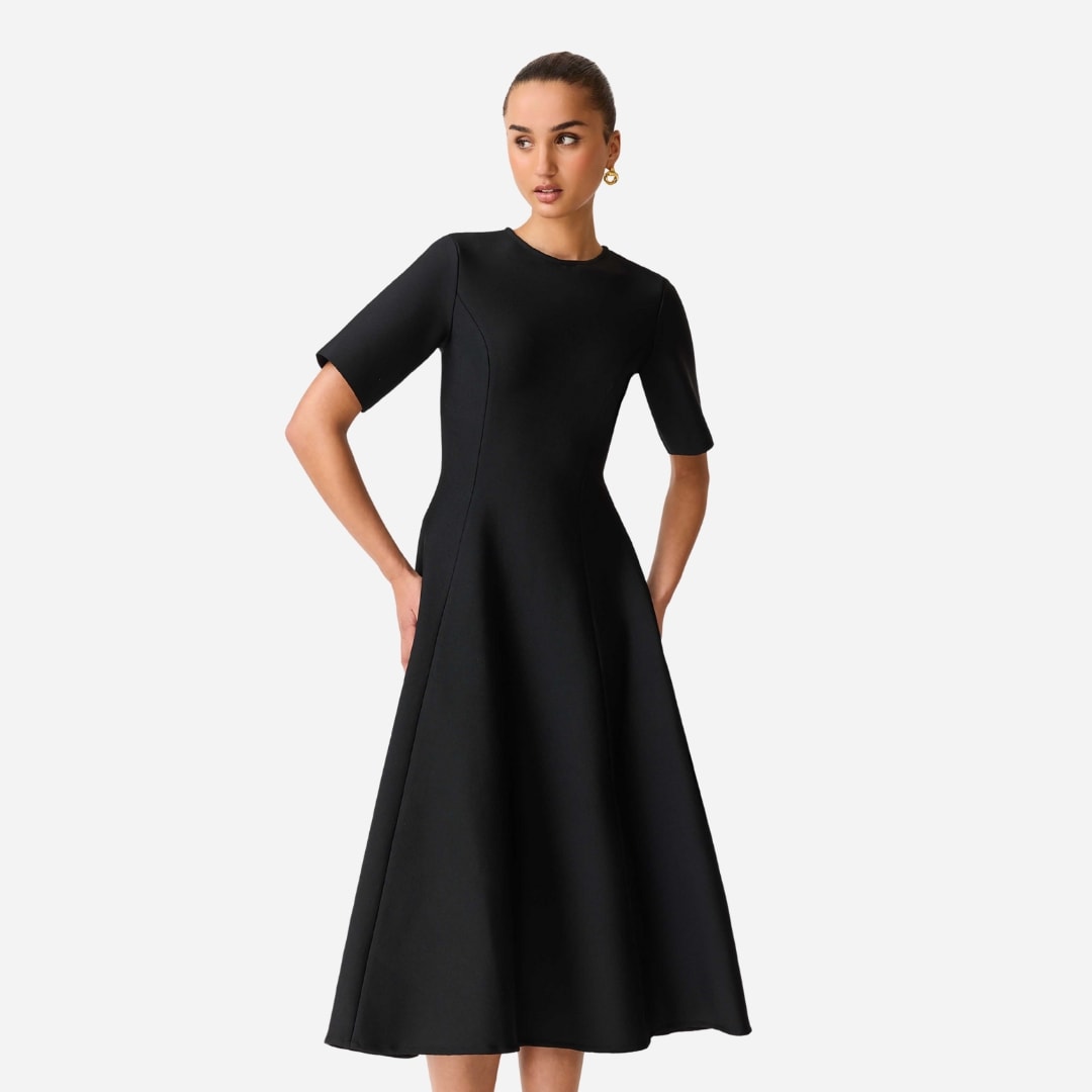 Audrey Midi Dress - Black