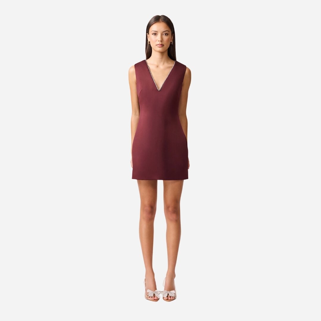 Livia Shift Mini Dress - Berry
