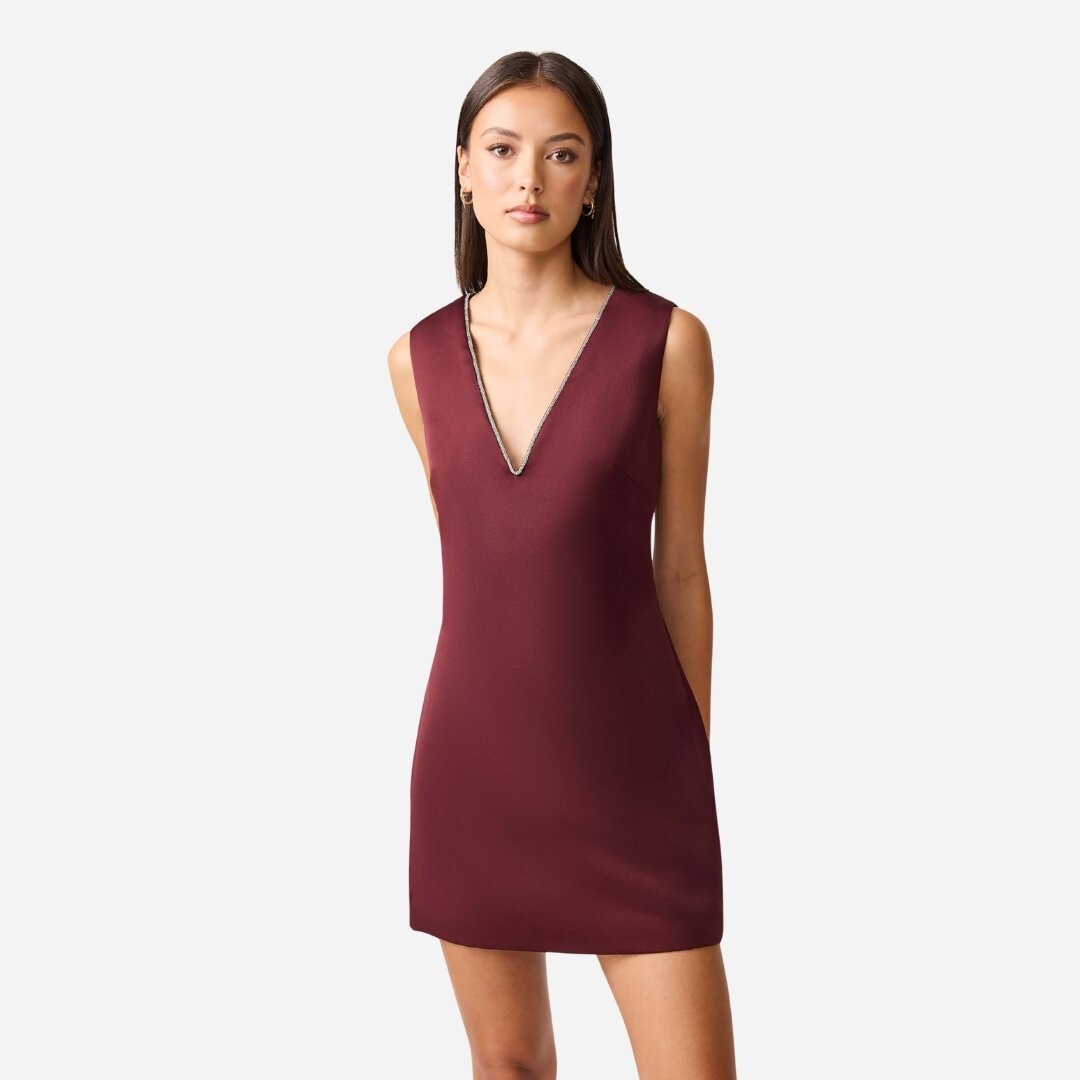 Livia Shift Mini Dress - Berry