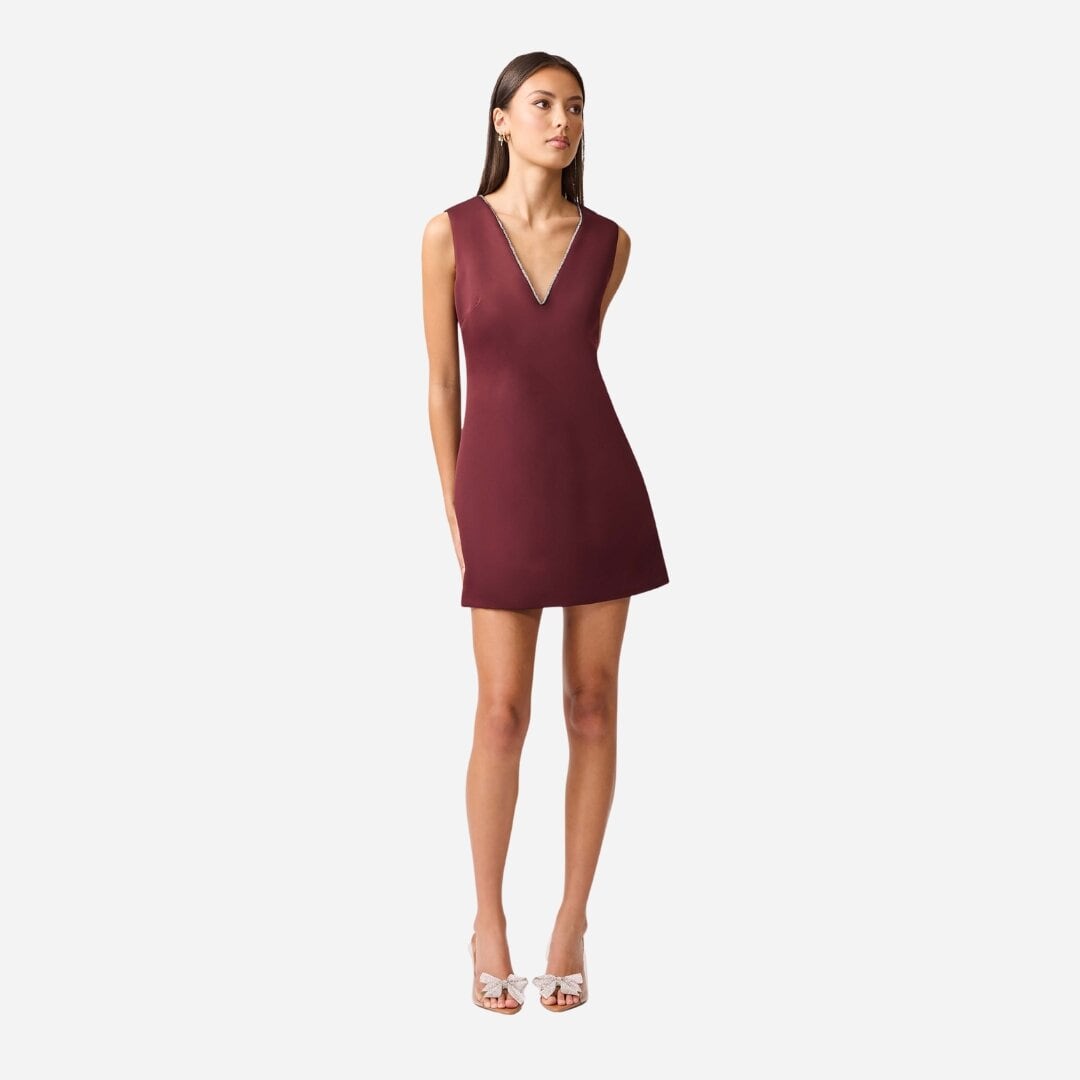 Livia Shift Mini Dress - Berry