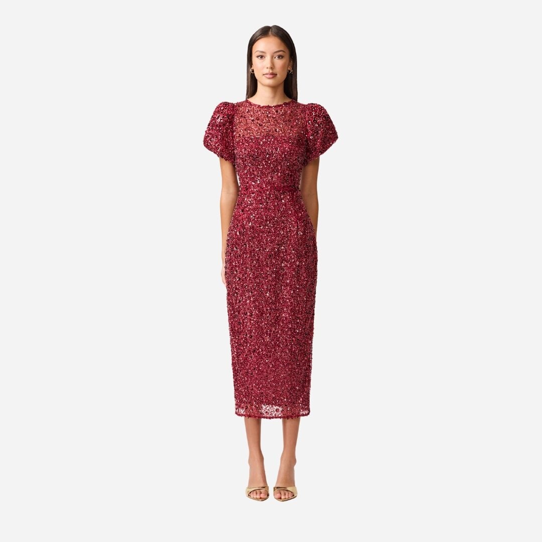 Carmen Midi Dress - Berry