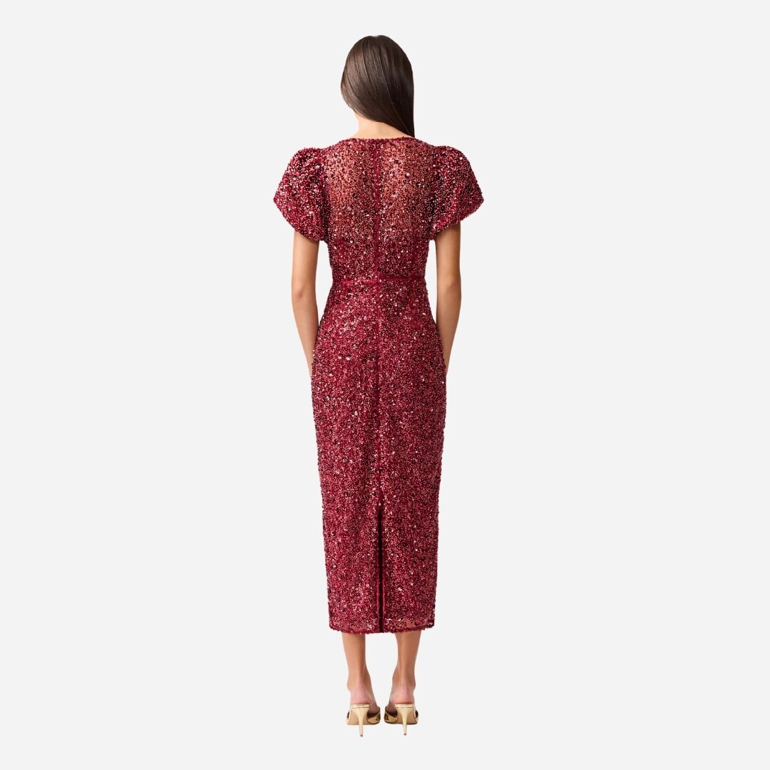 Carmen Midi Dress - Berry