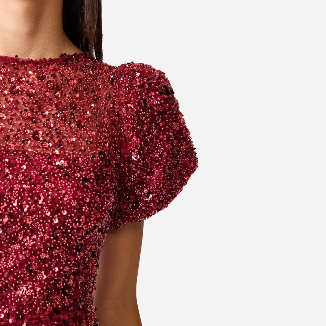 Carmen Midi Dress - Berry