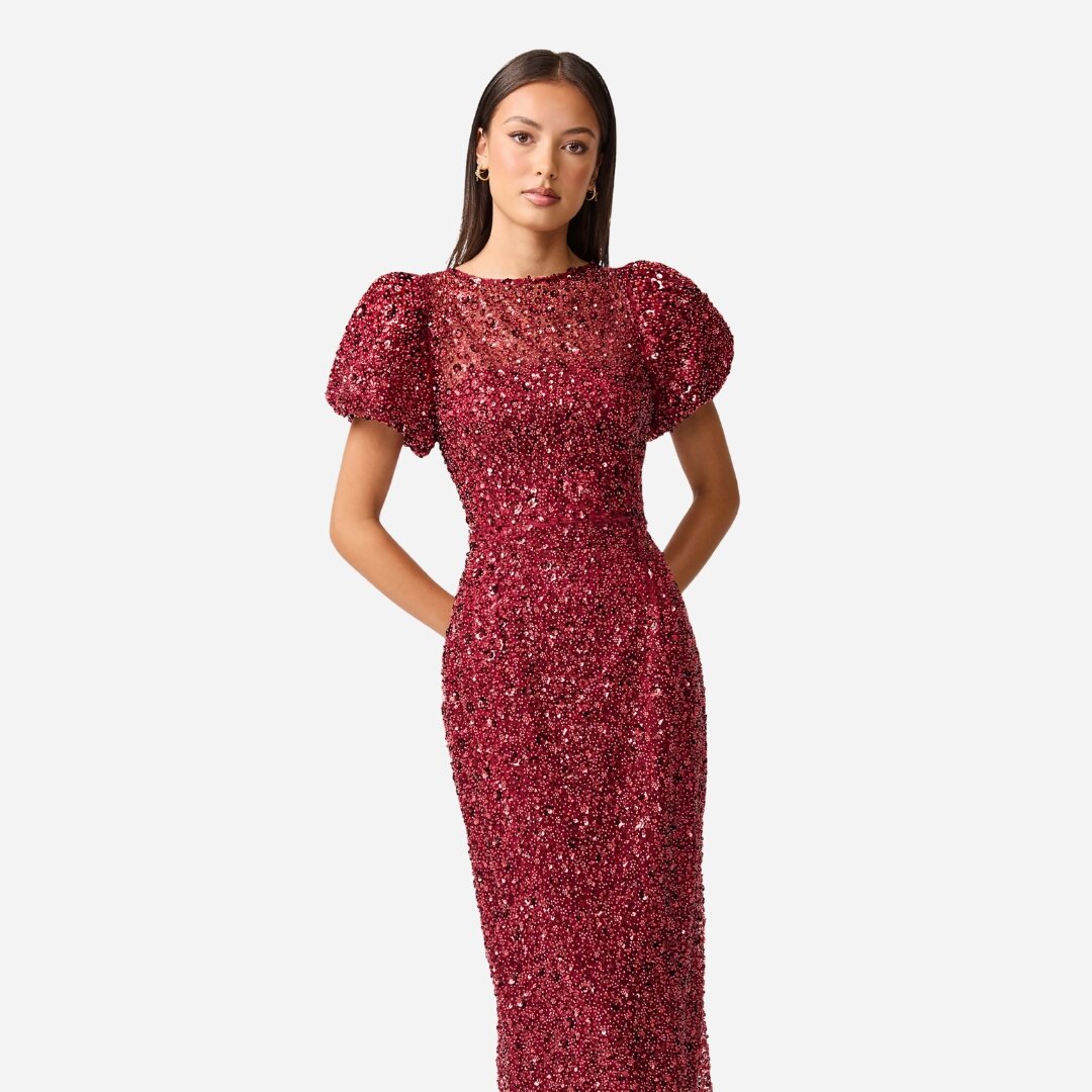 Carmen Midi Dress - Berry