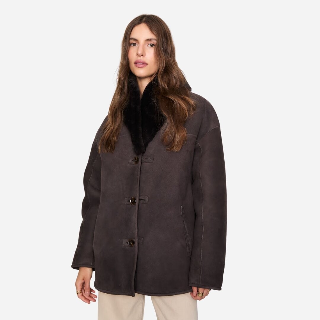 Melli Shearling Jacket - Dark Brown