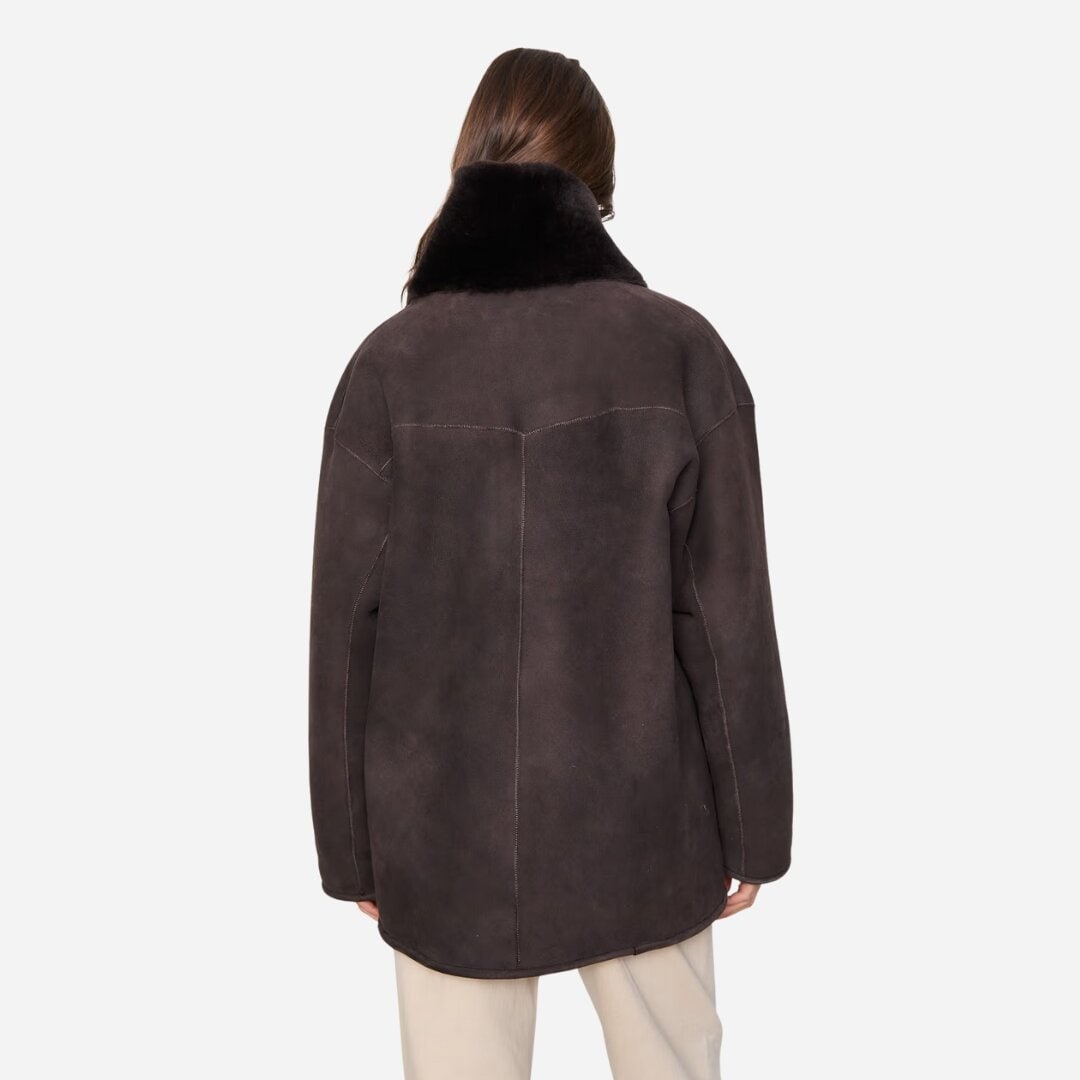 Melli Shearling Jacket - Dark Brown