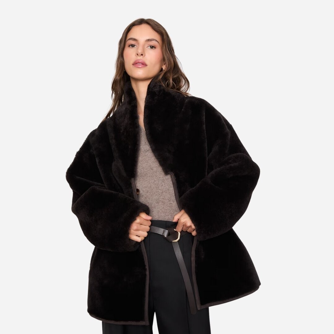 Melli Shearling Jacket - Dark Brown