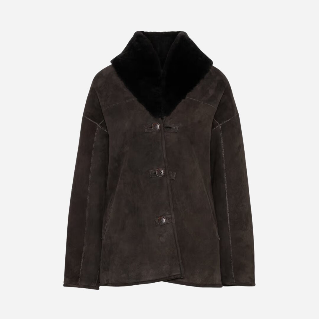 Melli Shearling Jacket - Dark Brown