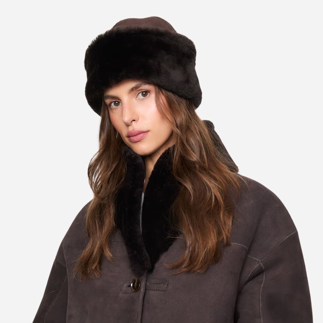 Azta Beanie - Dark Brown Suede