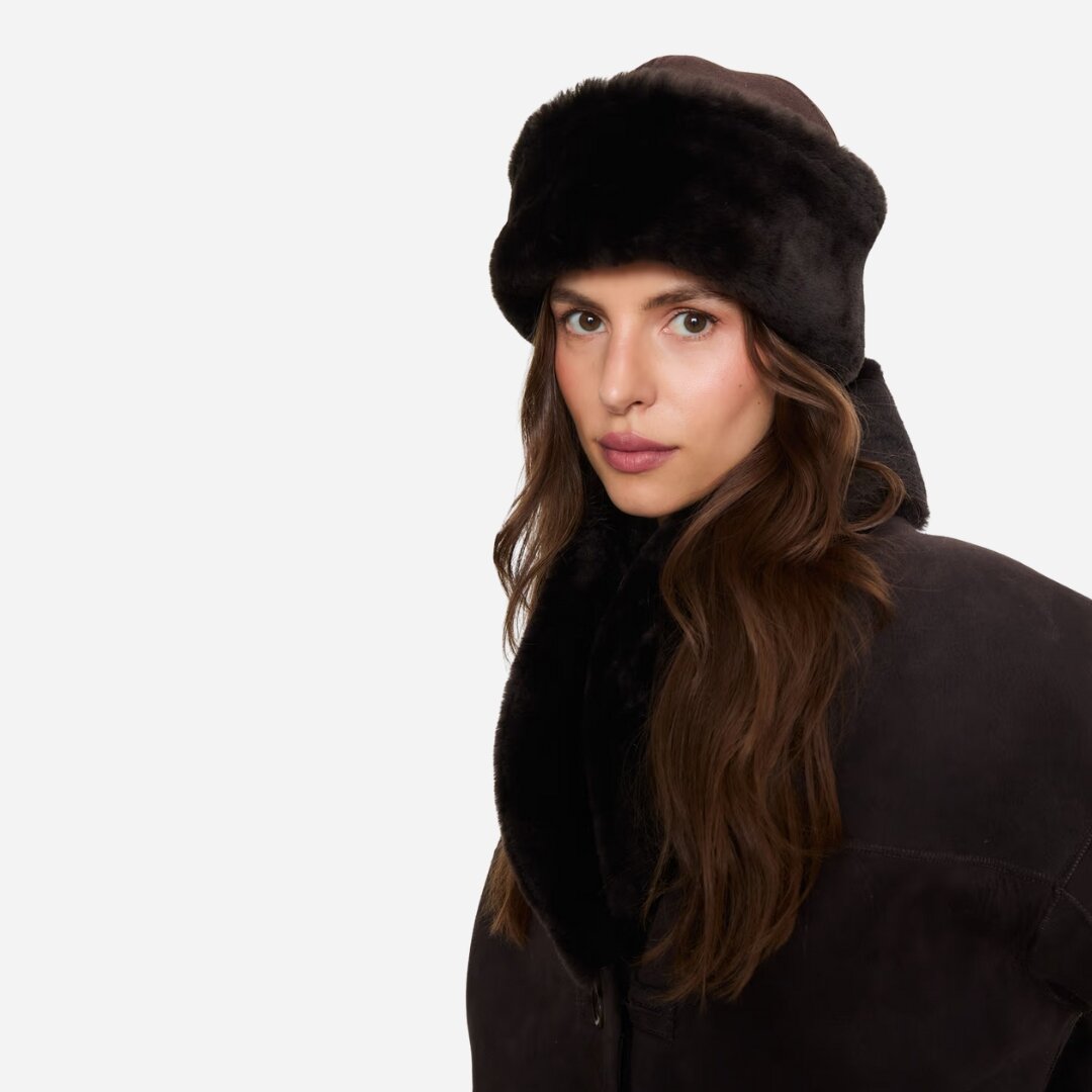 Azta Beanie - Dark Brown Suede
