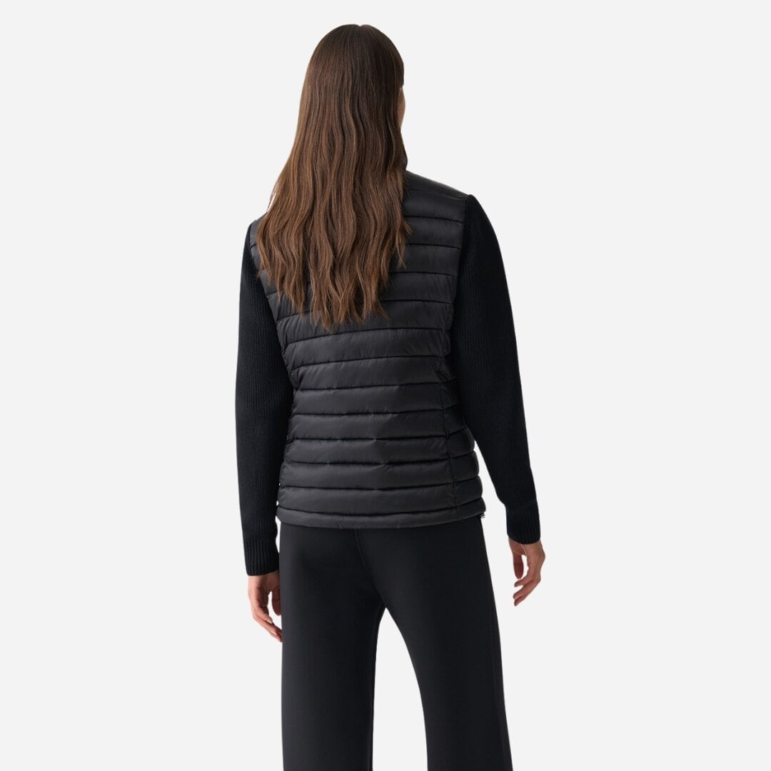 Jacket With Knit Sleeves - Black
