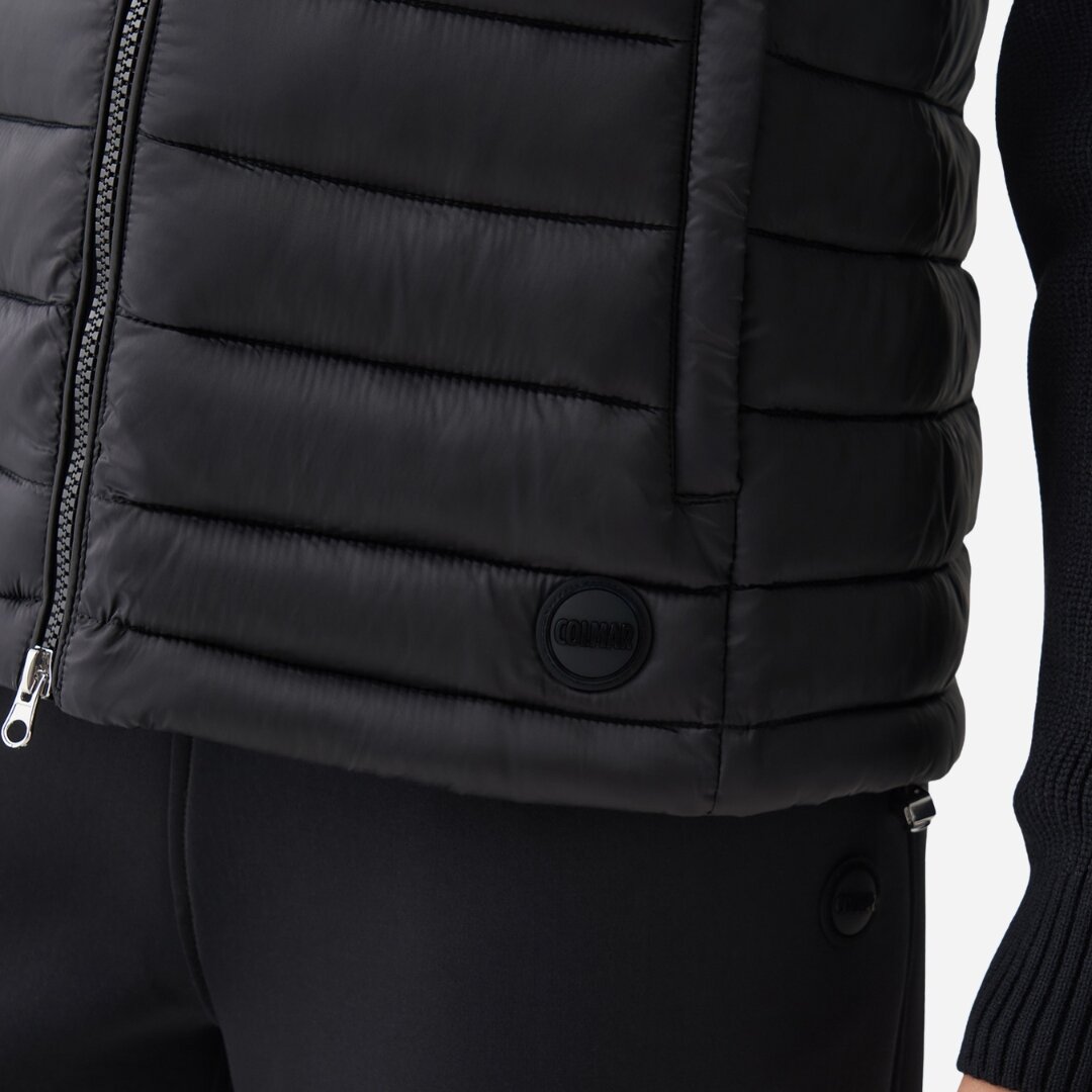 Jacket With Knit Sleeves - Black