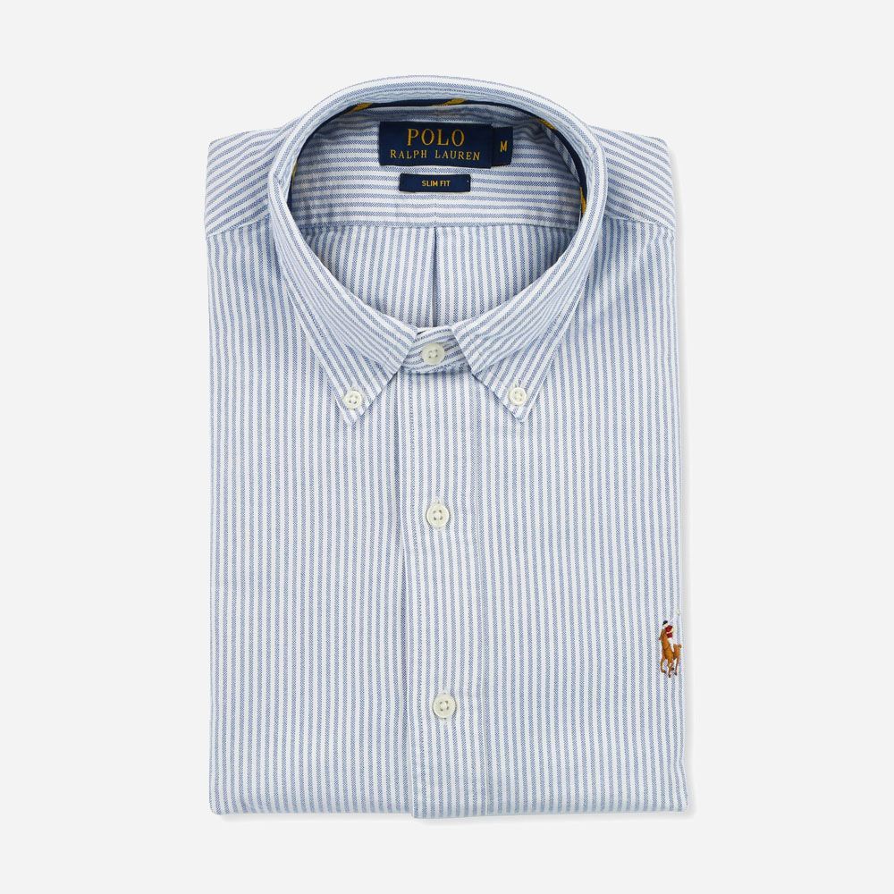 Slim Fit Oxford Shirt - Blue/White