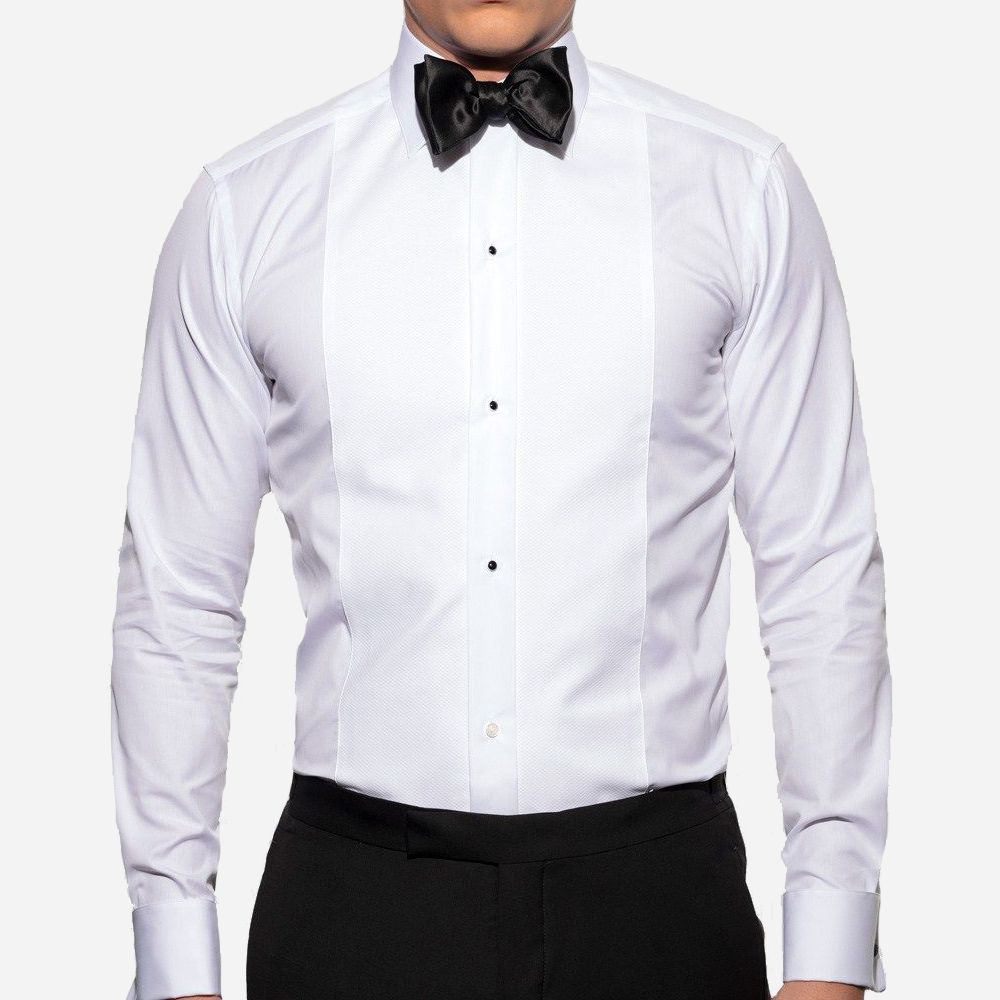 Slim Fit Tuxedo Shirt - White
