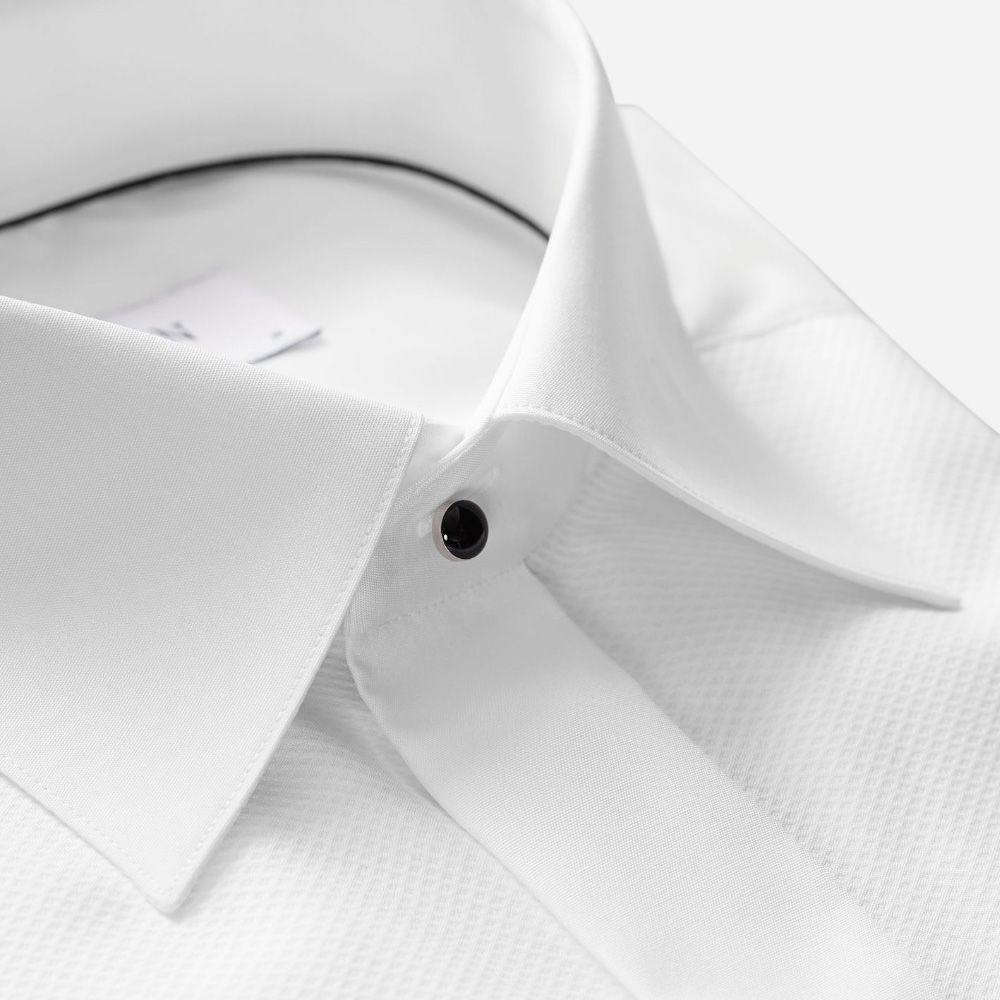 Slim Fit Tuxedo Shirt - White
