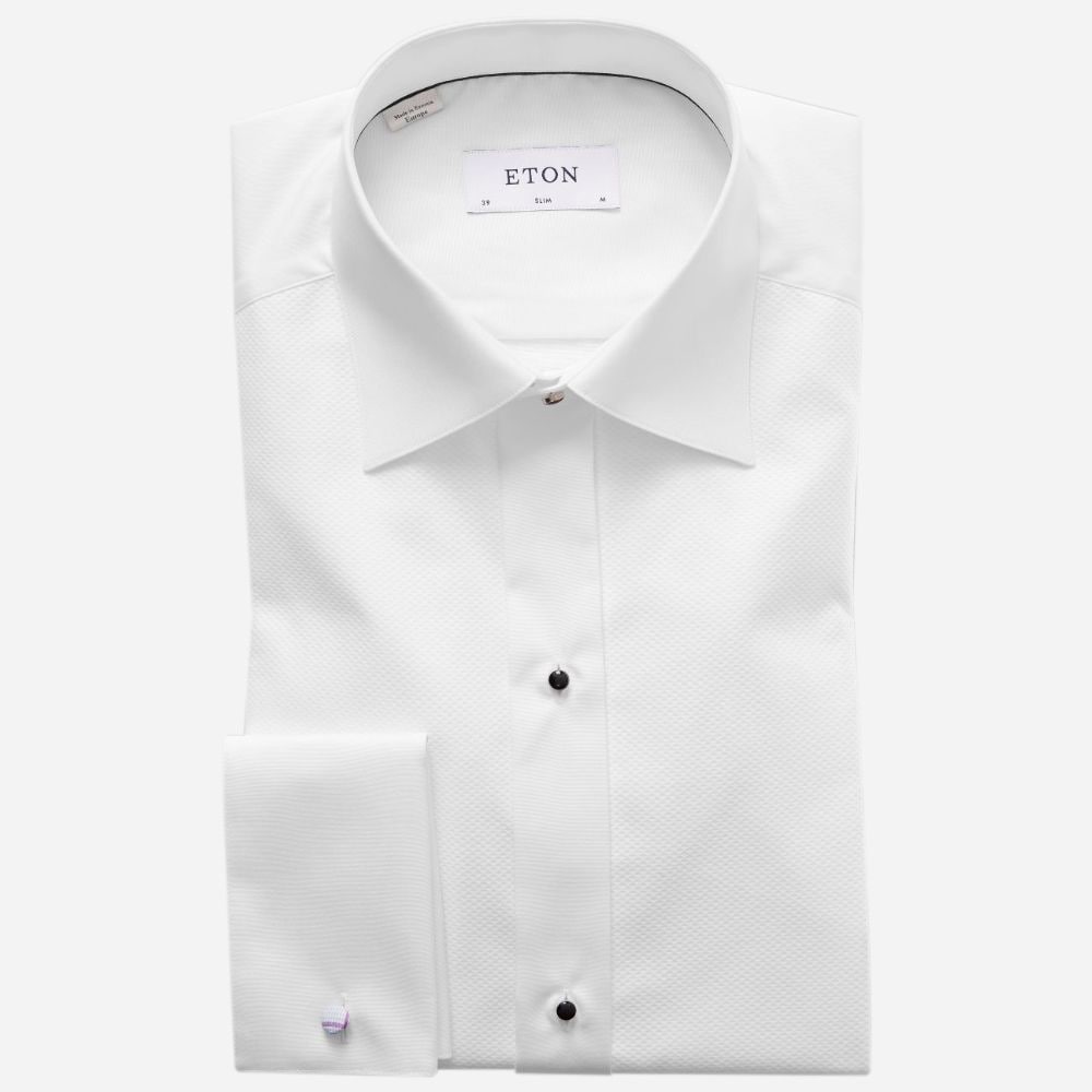 Slim Fit Tuxedo Shirt - White