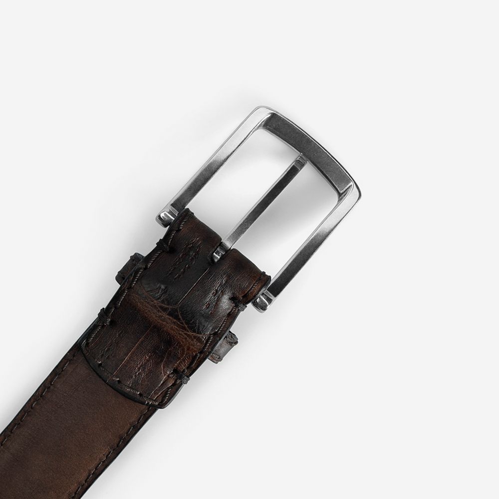 Croco Belt - Dark Brown