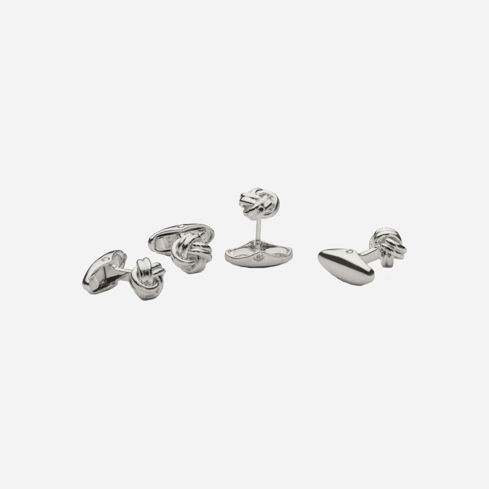 Shirt Studs Metal Knot - Silver