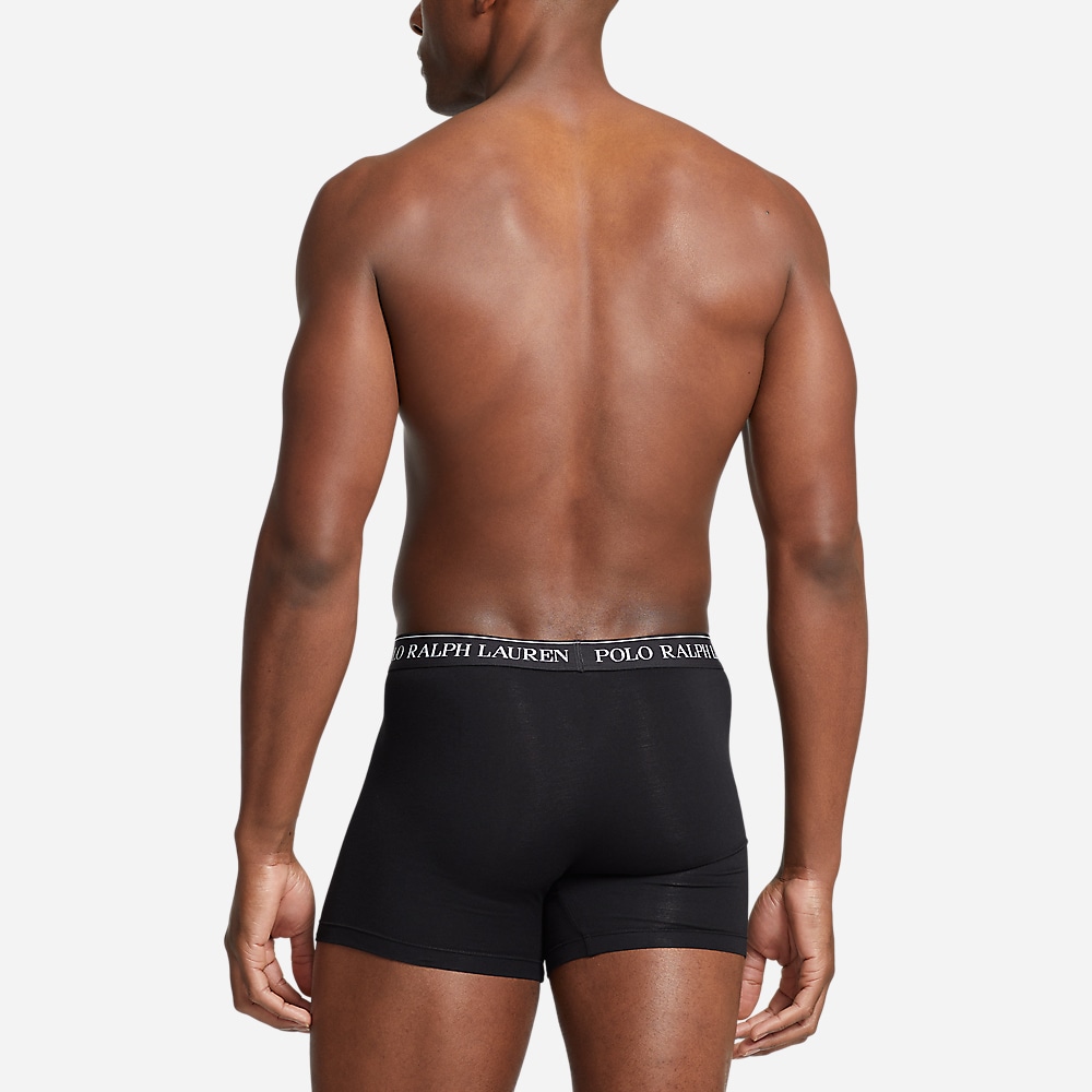3 Pack Stretch Cotton Boxer Briefs - Black