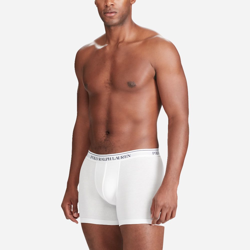 3 Pack Stretch Cotton Boxer Briefs - White