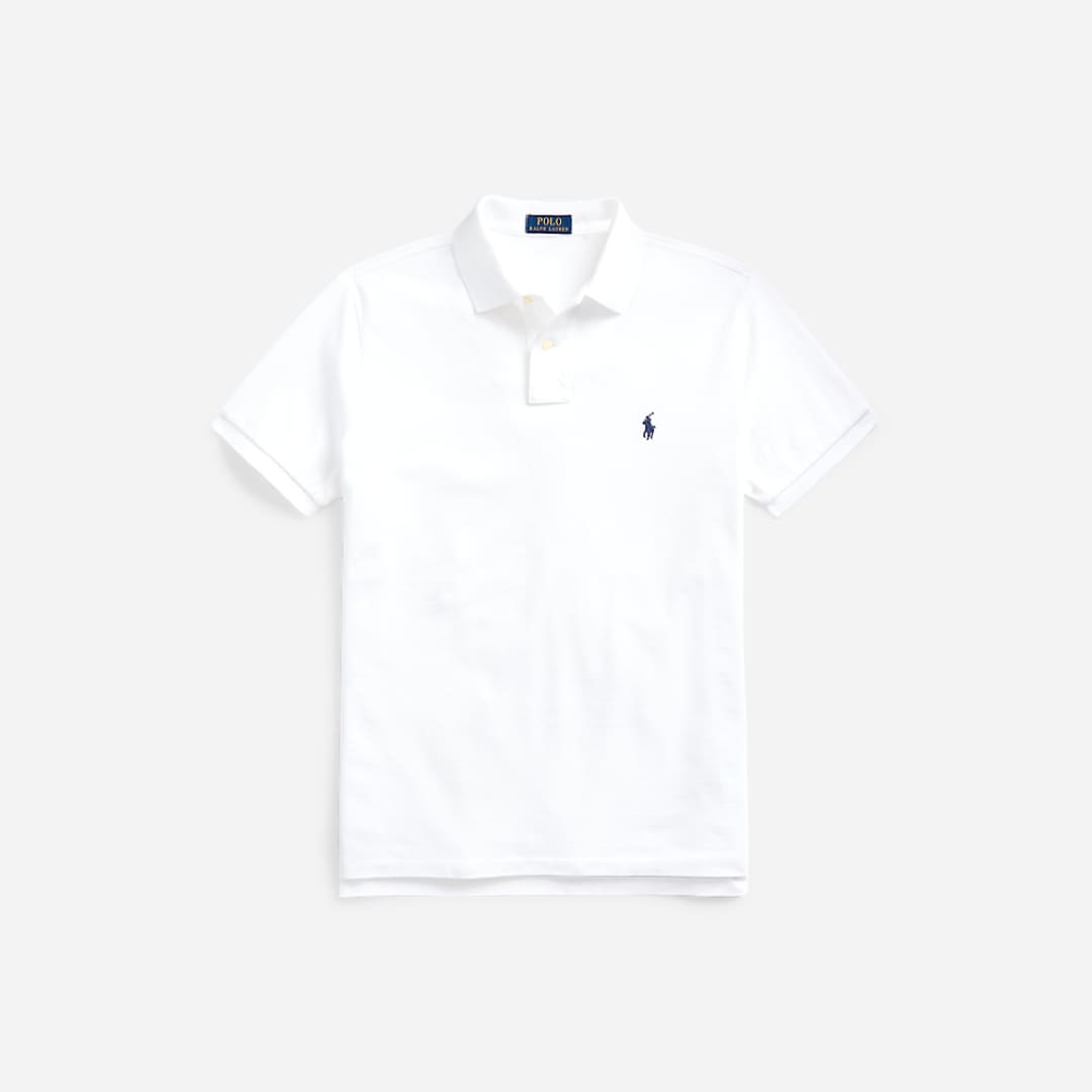 Custom Slim Fit Mesh Polo Shirt - White