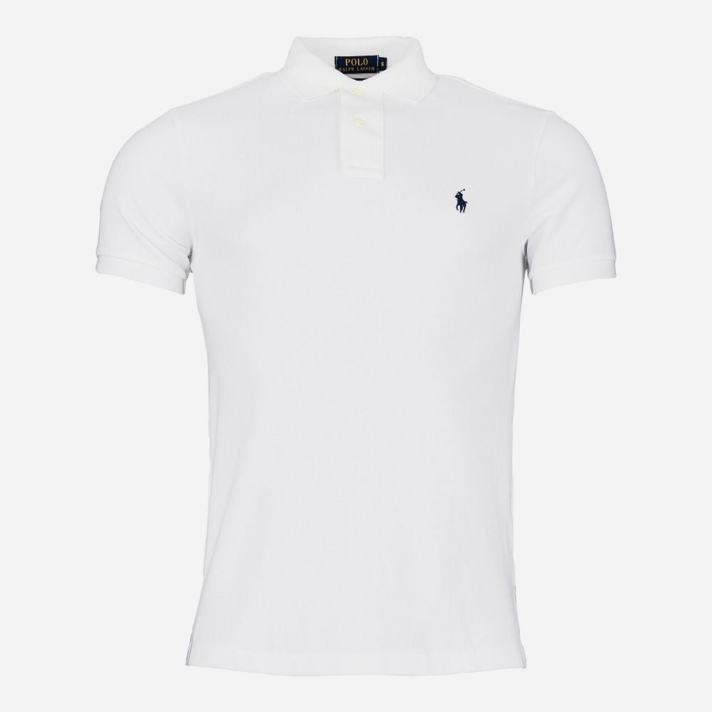 Custom Slim Fit Mesh Polo Shirt - White
