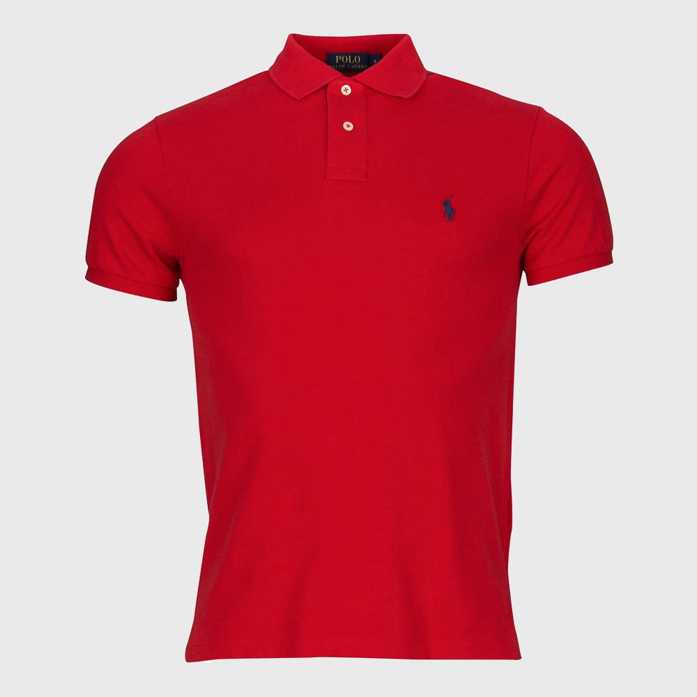 Slim Fit Mesh Polo Shirt - Red
