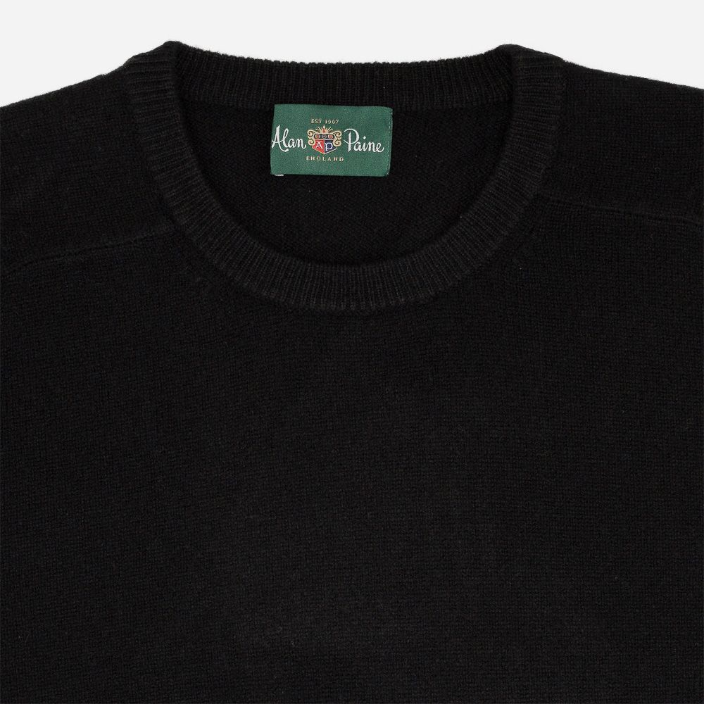 Crew Neck Lambswool -  Black