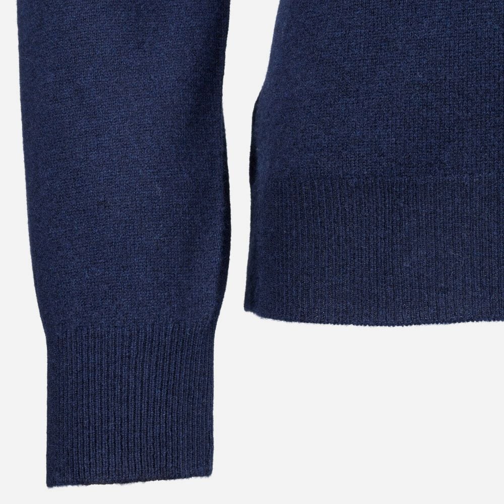 Half Zip Wool-Cashmere - Navy