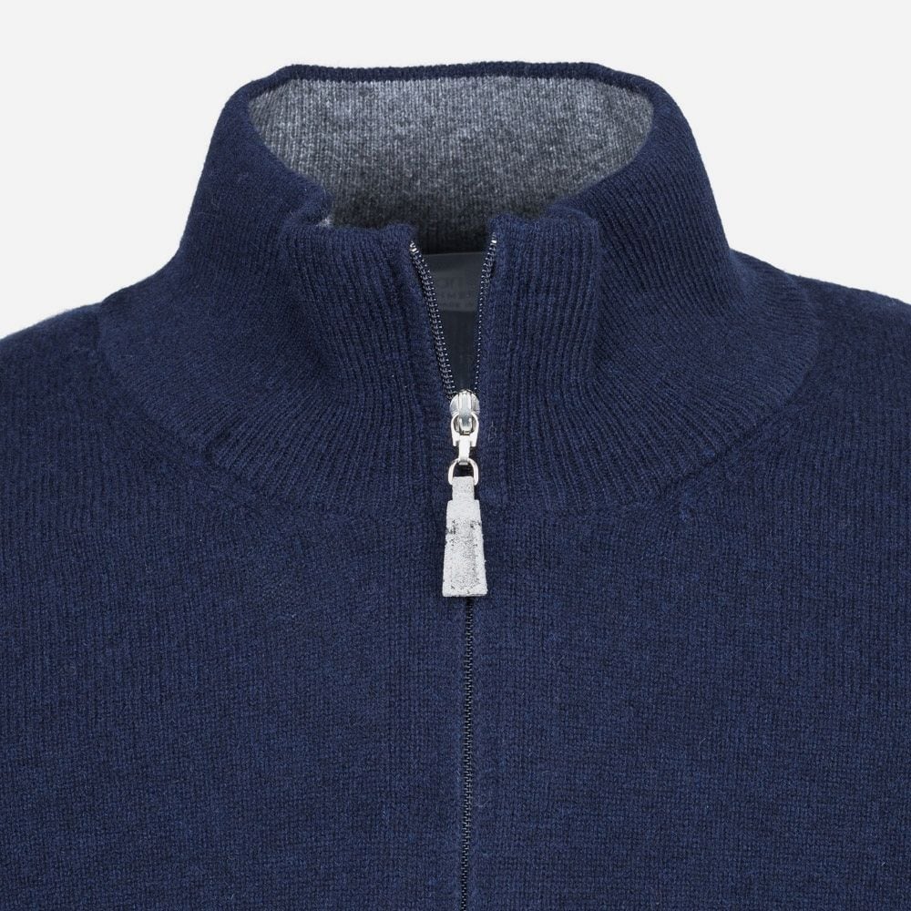 Half Zip Wool-Cashmere - Navy