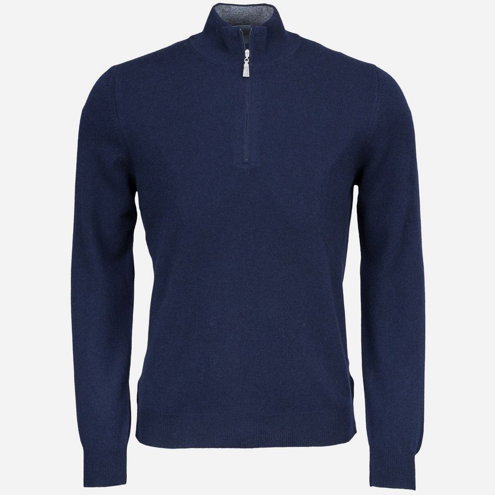 Half Zip Wool-Cashmere - Navy