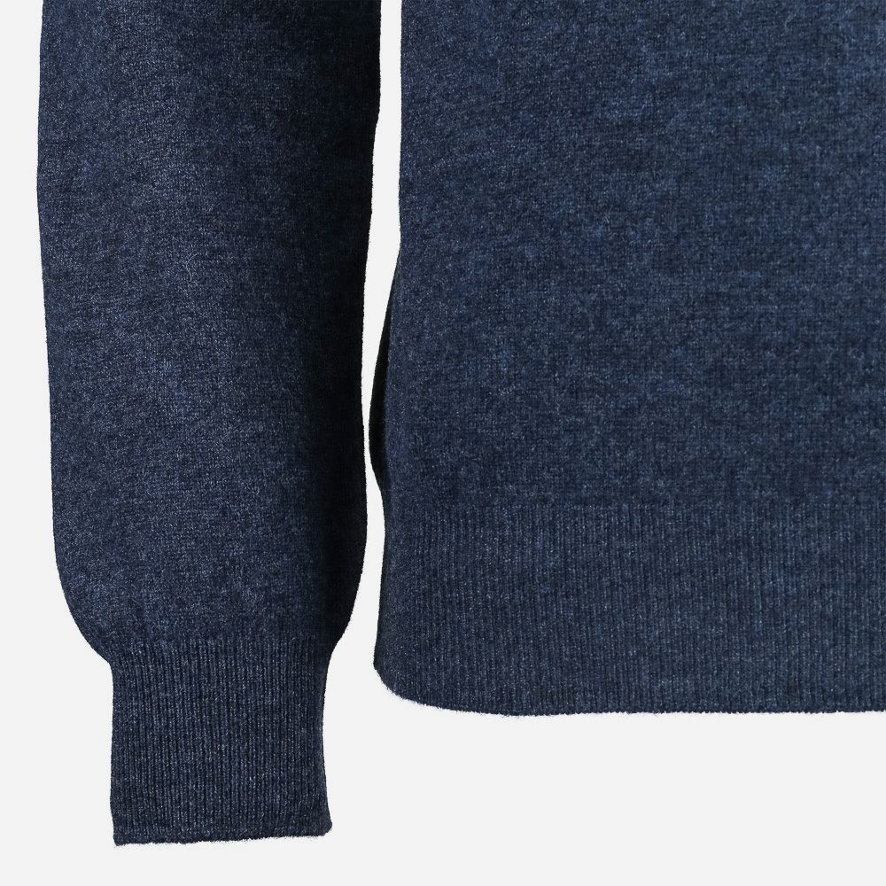 Half Zip Wool-Cashmere - Blue