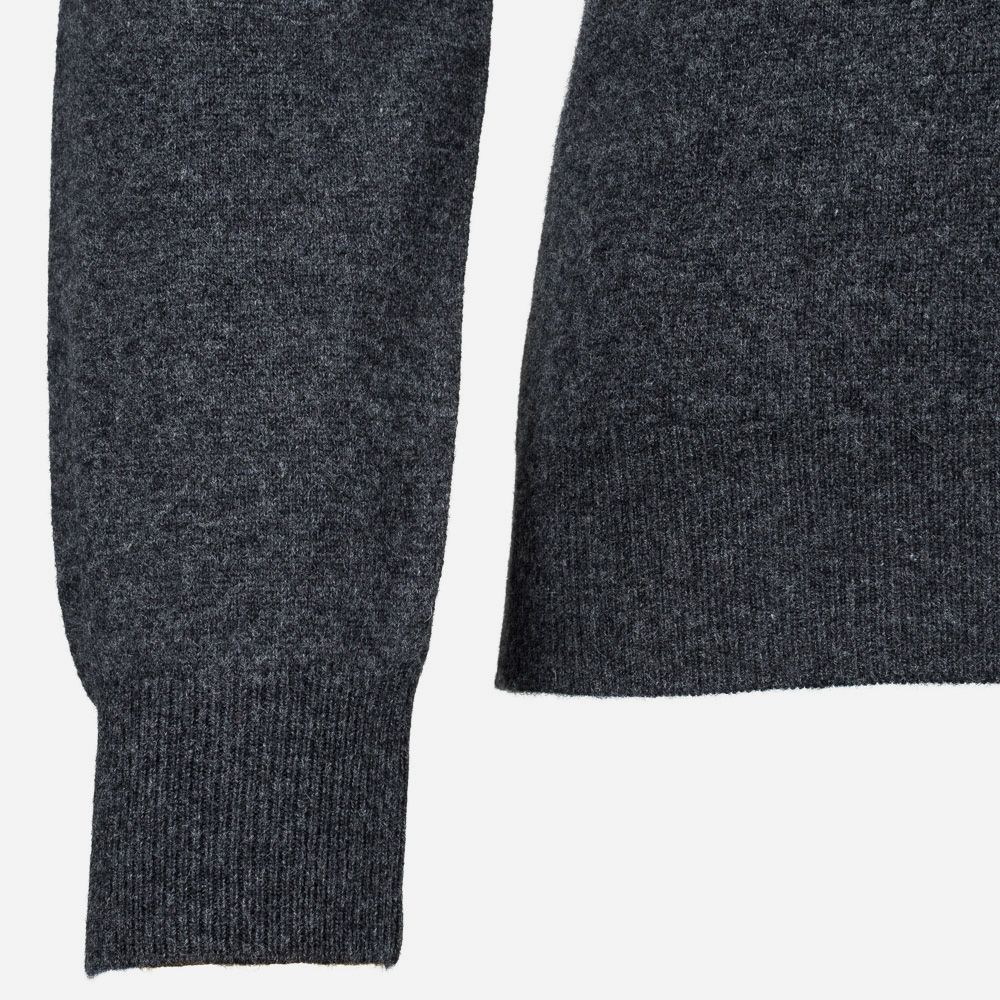 Half Zip Wool-Cashmere - Dark Grey