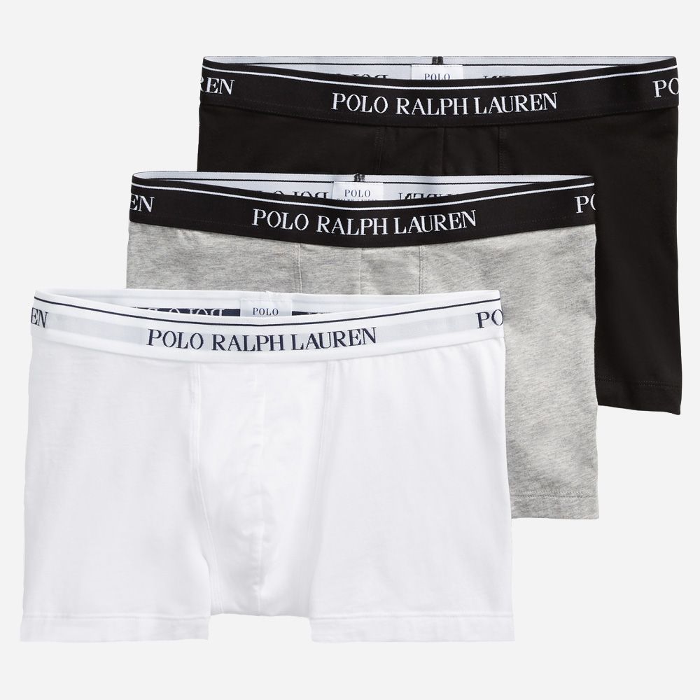 3 Pack Boxer Trunks - Grey/White/Black
