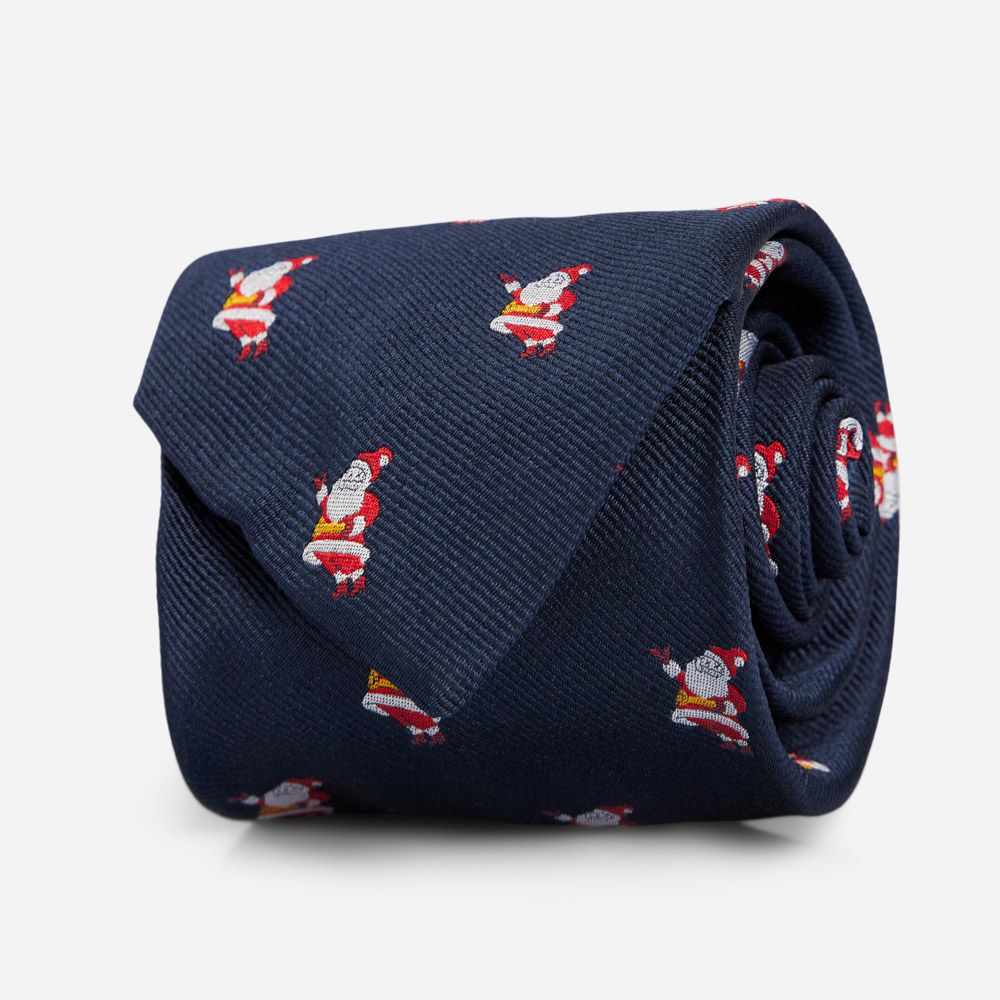 Tie Silk - Navy Santa Claus Multi