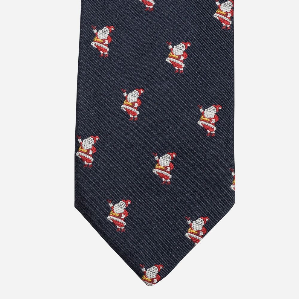 Tie Silk - Navy Santa Claus Multi