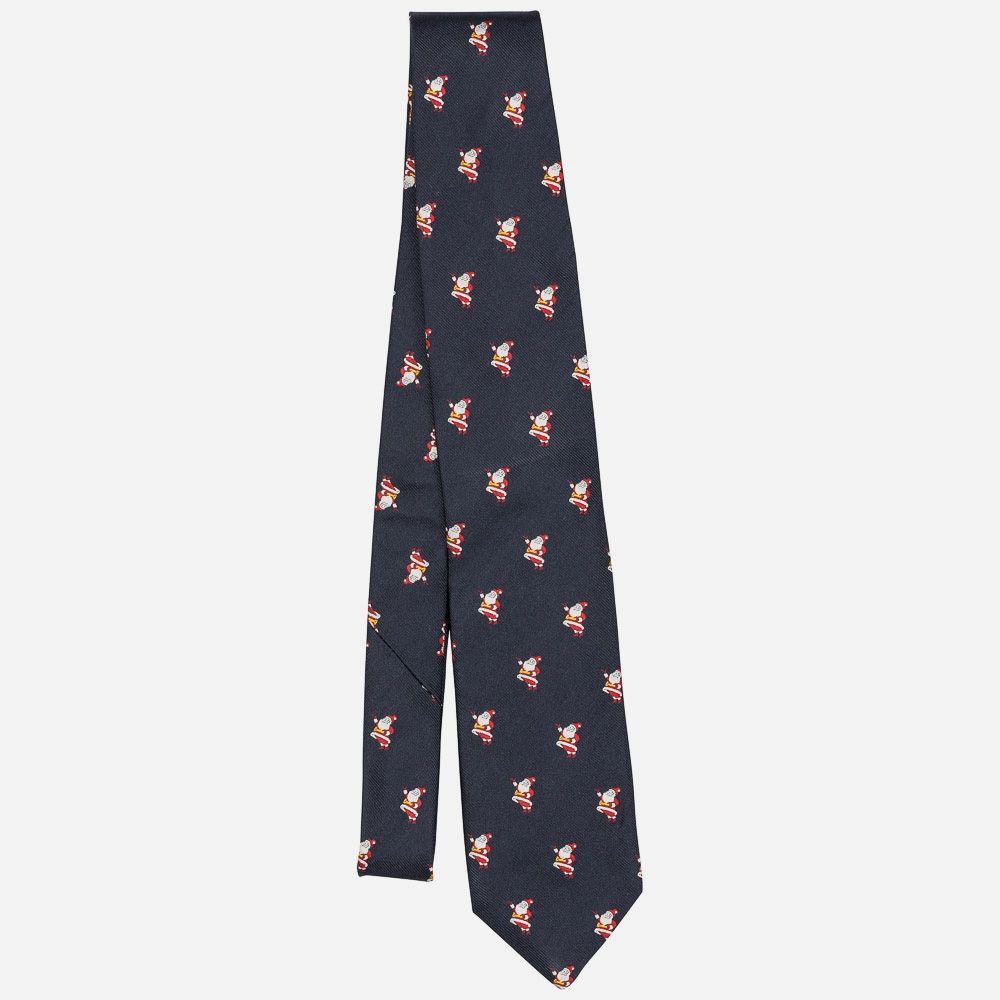 Tie Silk - Navy Santa Claus Multi